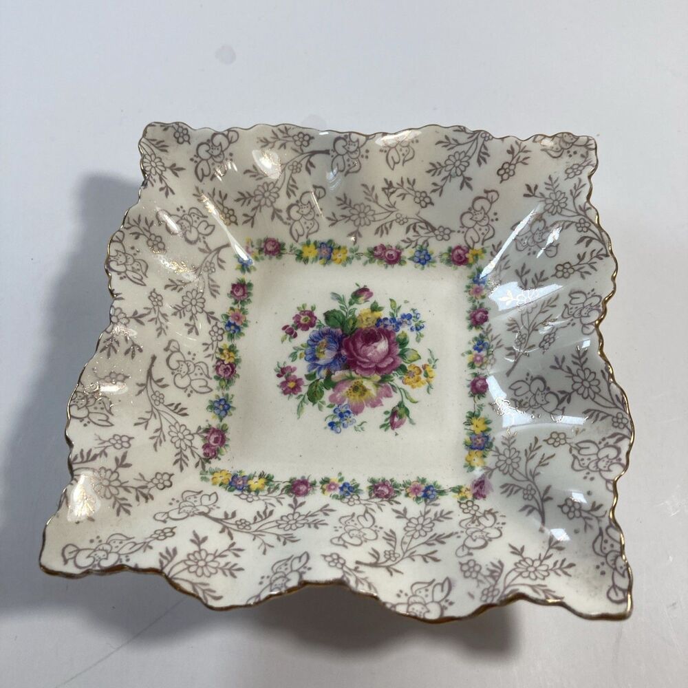 Vintage Ruffled Trinket Dish James Kent Longton England